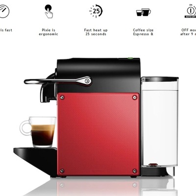 نسپرسو پیکسی آلومینیوم قرمز - Pixie Coffee Machine Carmine