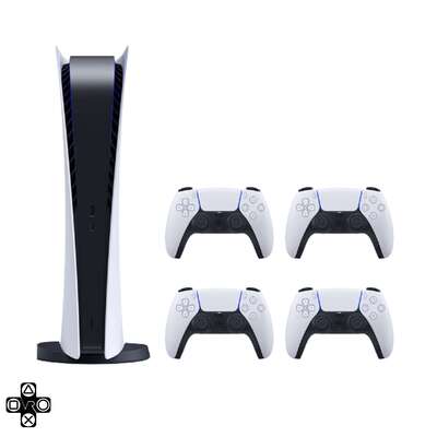 باندل کنسول PS5 Digital به همراه 3 عدد دسته بازی سفید
